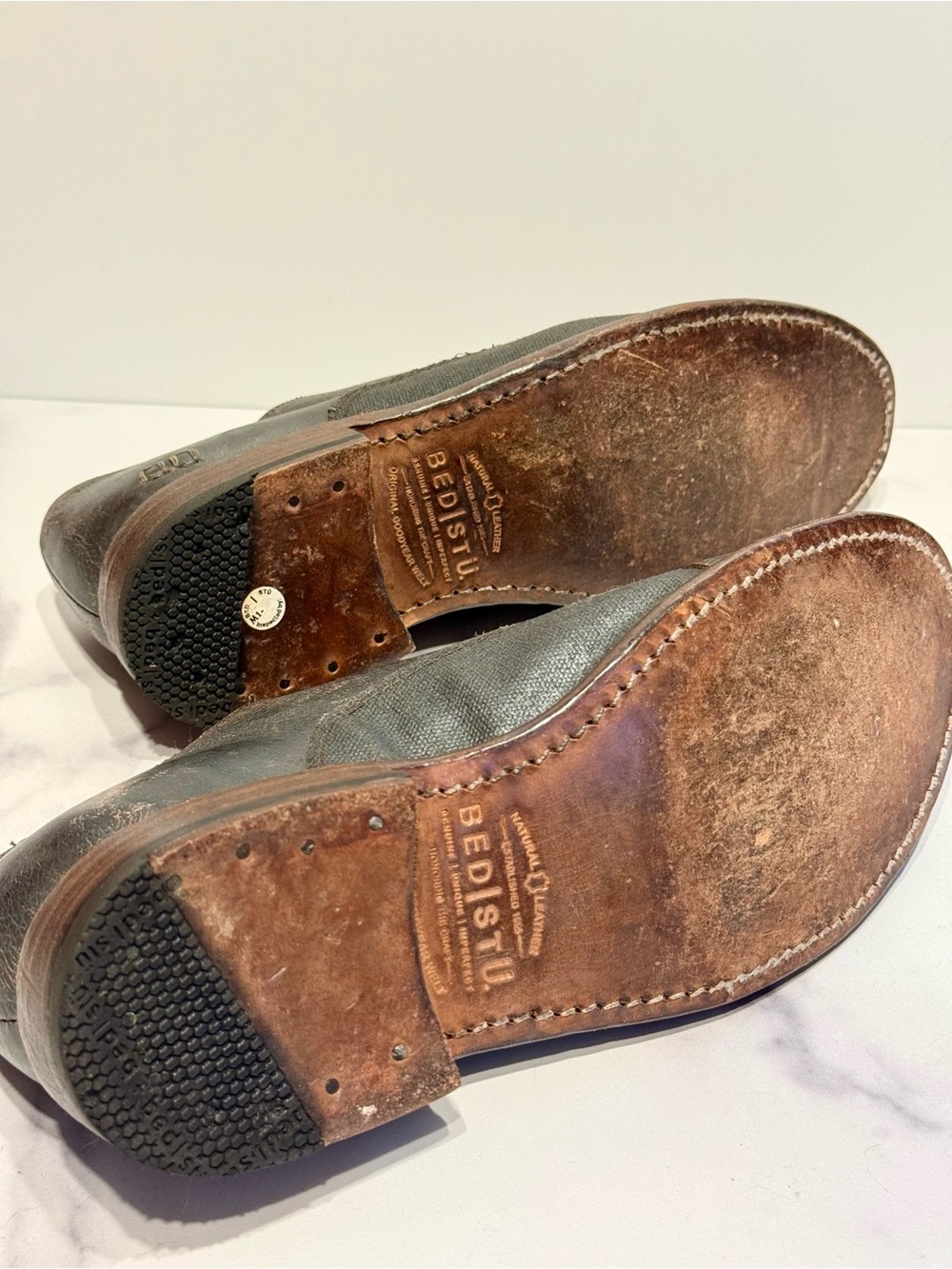 BED|STU Eden Distressed Gray Leather slip-on Loafers Cobbler Series (size 8.5) - Picture 11 of 16